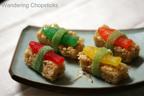 Dessert Sushi with Swedish Fish Candy and Rice Krispies Treats 1