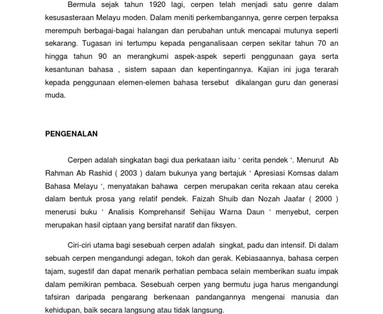 Cerpen Pendek Melayu