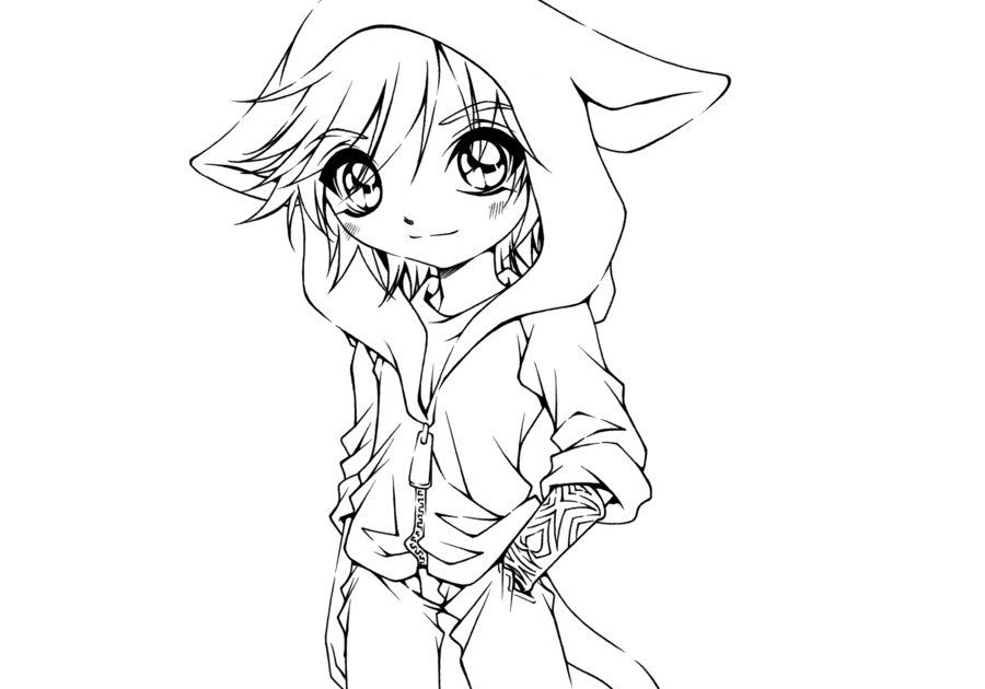 Chibi Anime Boy Coloring Pages - Coloring wall