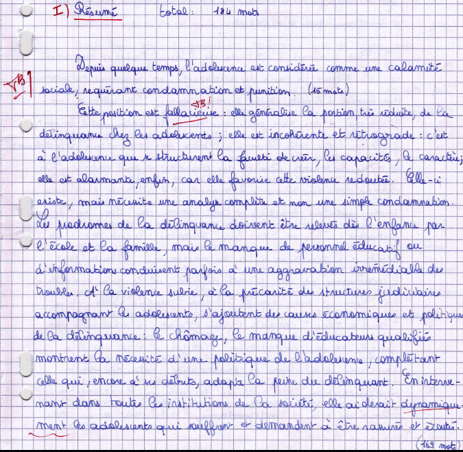 Exemple De Résumé De Texte Prépa  Le Meilleur Exemple