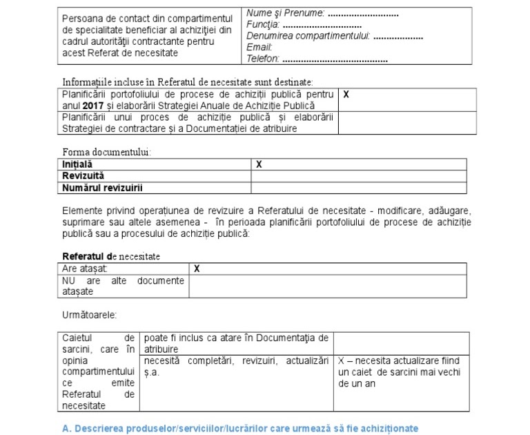 Model Referat De Necesitate Achizitie Directa 2