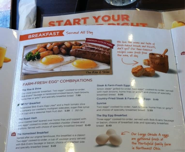 Bob Evans Menu For Christmas - A Full Holiday Meal Without Any Of The