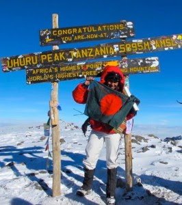 Wasfia in Africa. Image from Bangladesh on Seven Summits's Facebook page. Wasfia in Africa. Image from Bangladesh on Seven Summits's Facebook page.