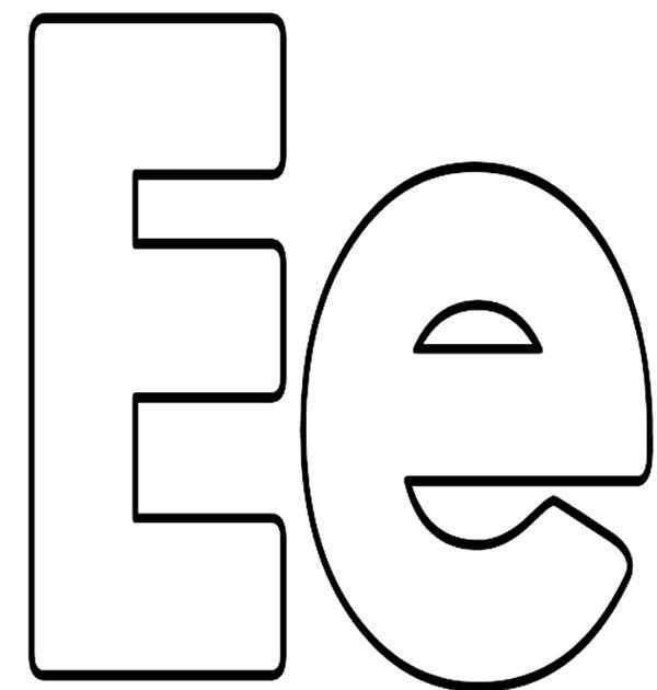 Letter E Printable Coloring Pages  Coloring Book
