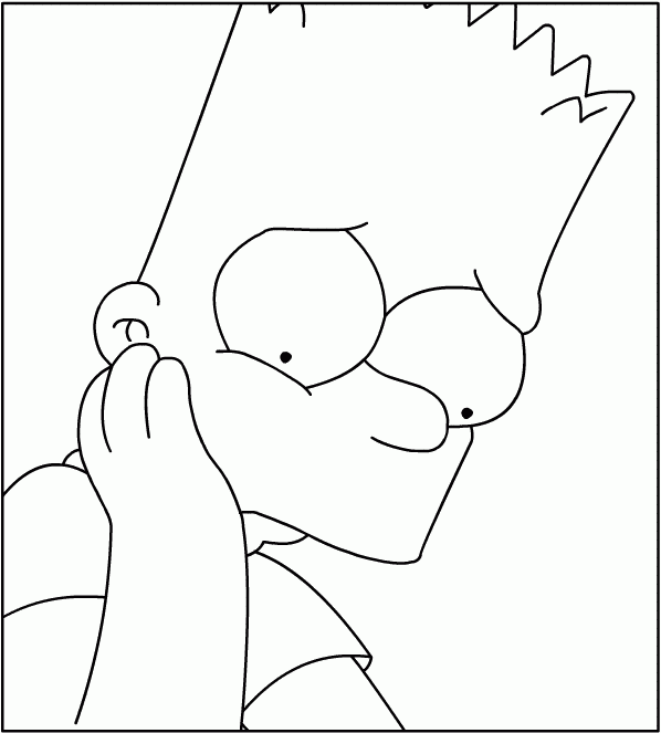 Dessin de Manga: Dessin Bart Simpson Triste