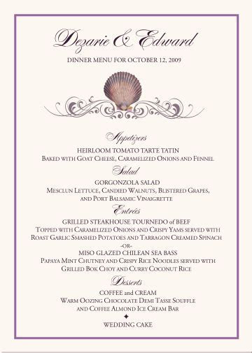Seashell Menu Cards Beach Wedding Menu Cards Tropical Fish Seashell Menu Cards Beach Wedding Menu Cards Tropical Fish