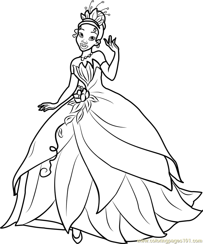 Coloring Pages Disney Princess Tiana - 348+ Popular SVG File