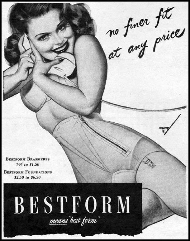 BESTFORM BRAS AND FOUNDATIONS
LIFE
11/13/1944
p. 86 BESTFORM BRAS AND FOUNDATIONS
LIFE
11/13/1944
p. 86