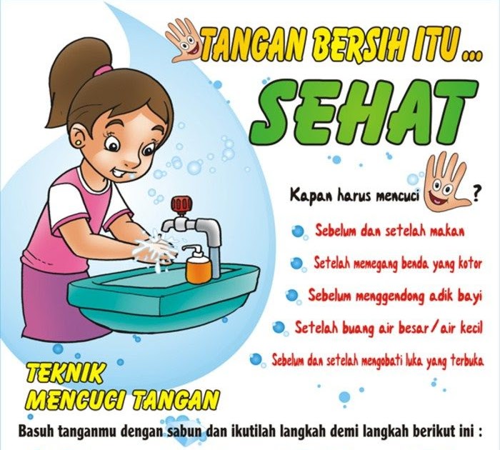 Poster 6 Langkah Cuci Tangan Pakai Sabun Hasil Gambar Untuk Contoh - Riset