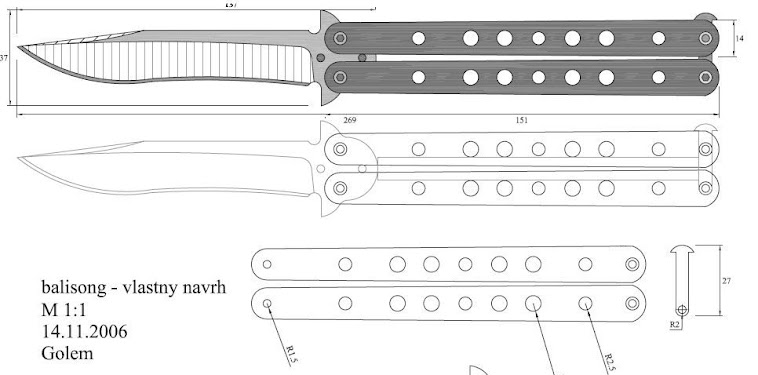 Balisong Butterfly Knife Template - Bali Gates of Heaven