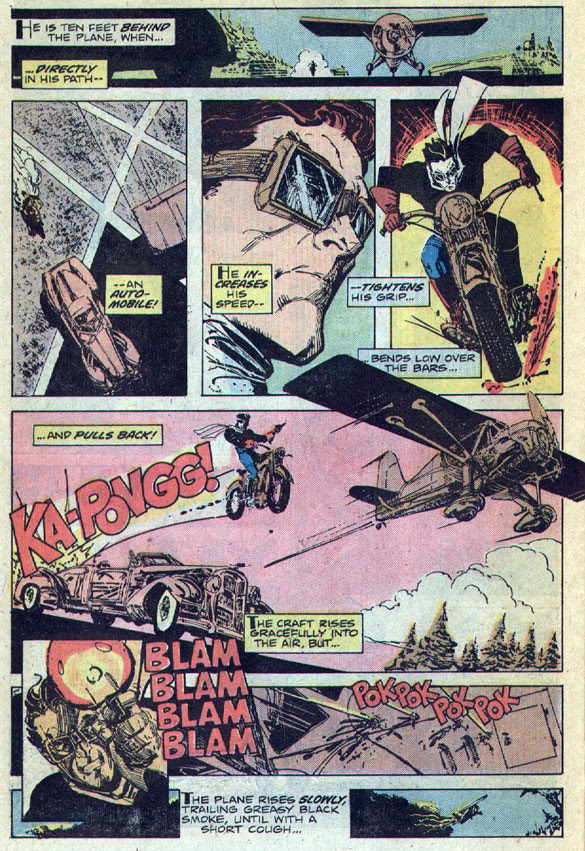 For his next motorcycle stunt, Mister Scorpion will set his head on fire and battle Satan.