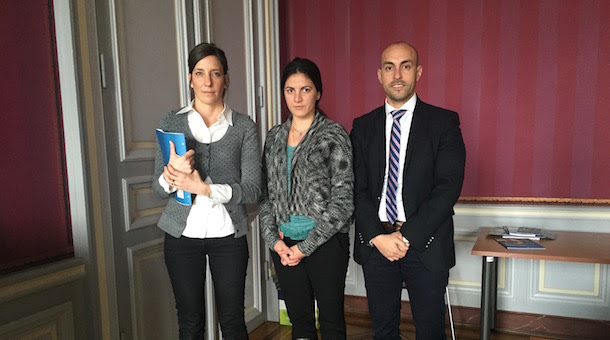 Brenda Vukovic de ACNUDH con Rosa María Payá y Javier El-Hage en el Palacio Wilson Brenda Vukovic de ACNUDH con Rosa María Payá y Javier El-Hage en el Palacio Wilson