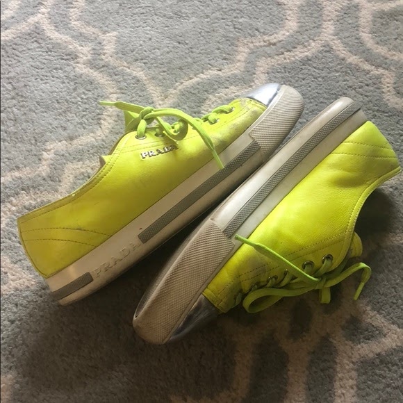 prada yellow and black sneakers