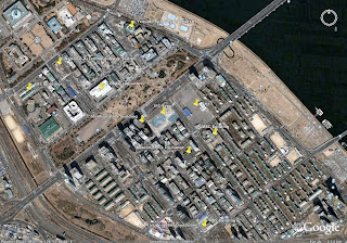 Google Earth Image of Yeouido with buildings discussed marked on