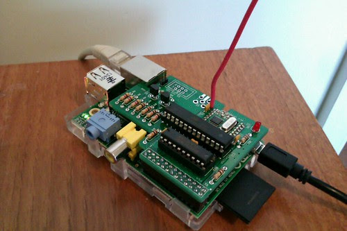 RFM12B and Atmel ISP programmer shield for Raspberry Pi