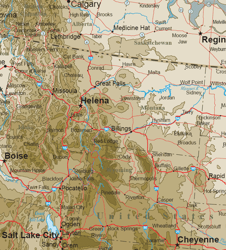 Maps: Map Rocky Mountains