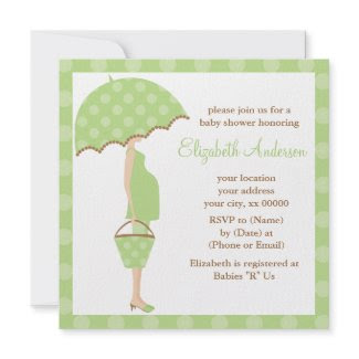 Green Mom To Be Baby Shower Invitations invitation