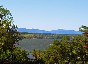 View of Catskills looking over Hudson River fr...