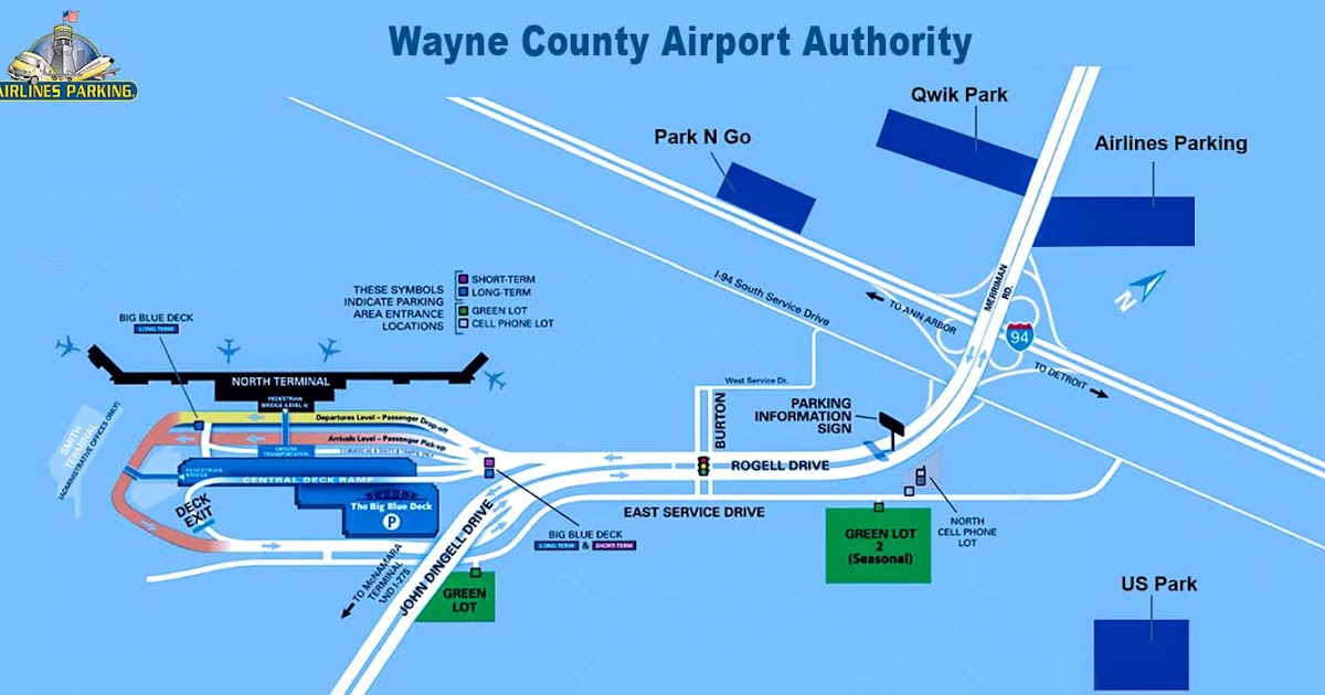 Dtw Airport Parking Map Islands With Names
