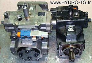 English: Rexroth hydraulic pump A4VSO250 and h...