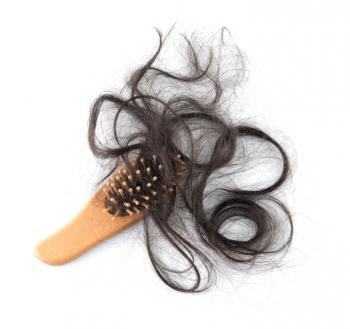 A brush with hair in