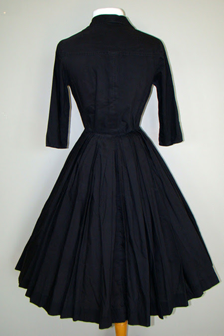 Black Shirtwaist Dress - little black dress