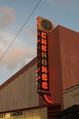 the cherokee theatre neon sign