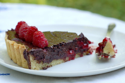 Chocolate Raspberry Tart by Eve Fox, Garden of Eating blog, copyright 2011