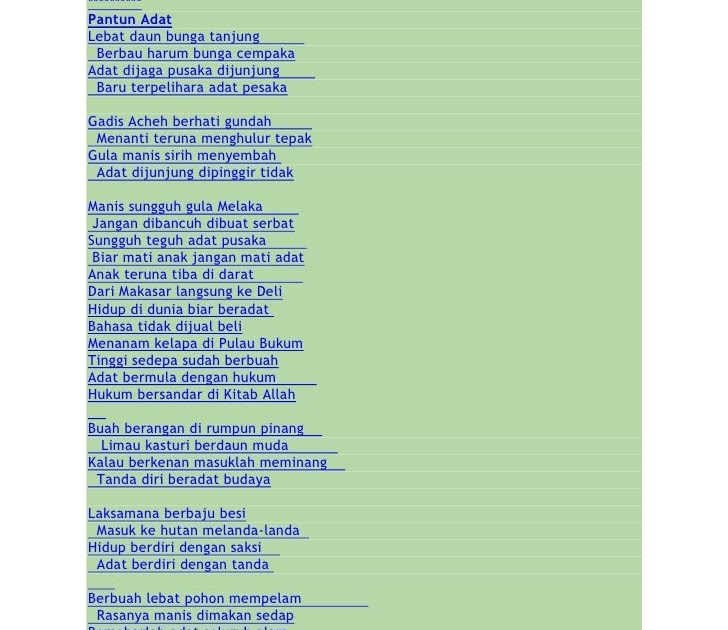 Contoh Pantun Empat Kerat Kemerdekaan Gol Rumah