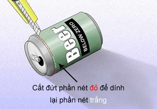 Bước 3 Cắt theo phần vạch đỏ