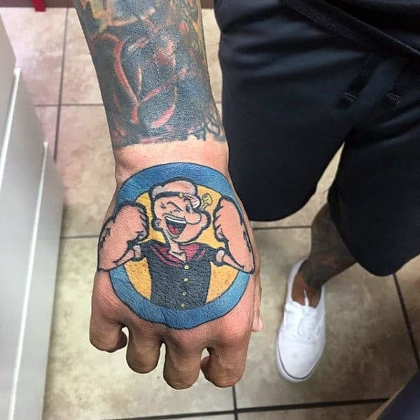 tattoo popeye arm spinach sailor designs men