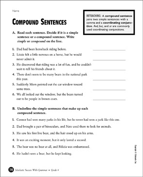 Simple And Compound Sentences Worksheet Grade 5 - FOTO ~ IMAGES
