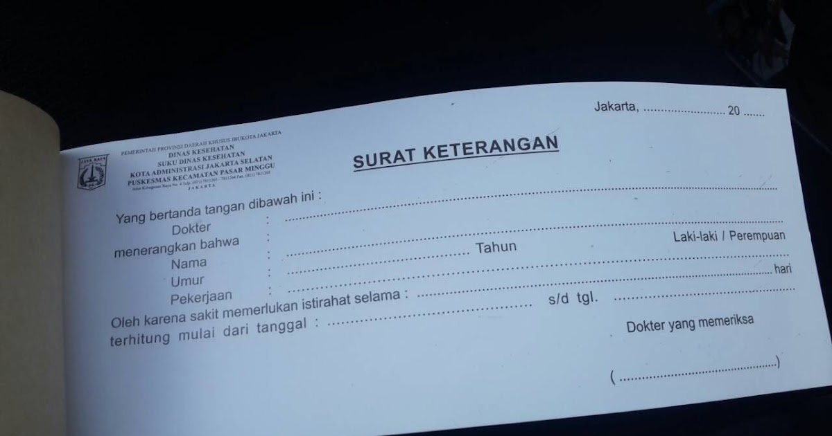 Contoh Surat Dokter Klinik Jakarta Selatan Contoh Contoh Surat Terbaru