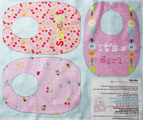 pink girl bib pattern template