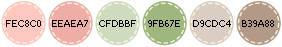 Palette rosa-verde-marrone palette
