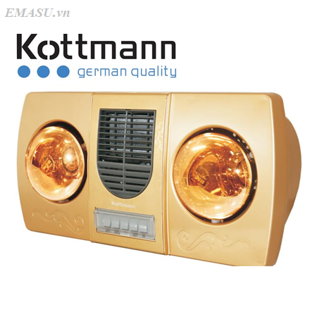 Tổng kho phân phối đèn sưởi nhà tắm Kottmann K2B-HW-G thổi gió nóng, chính hãng giá tốt nhất Hà Nội