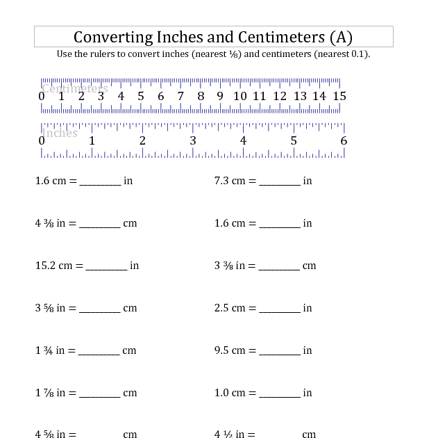Conversion Worksheets Grade 7 - How Digital
