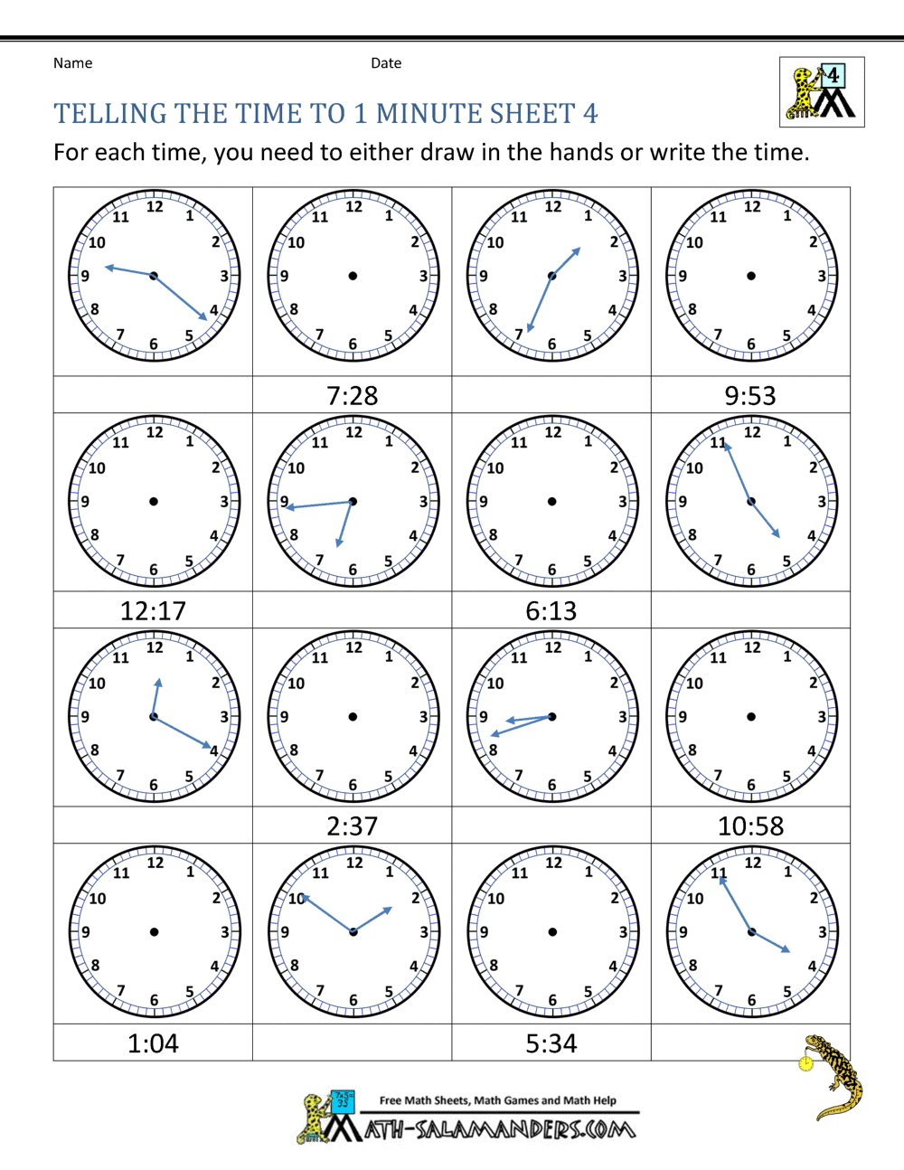 time worksheet: NEW 343 TELLING TIME WORKSHEET HALF PAST