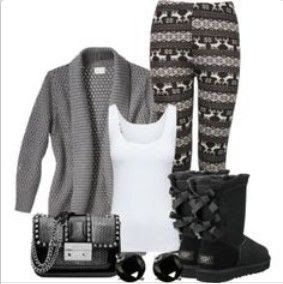 uggs black boots with cute bows for winter outfit