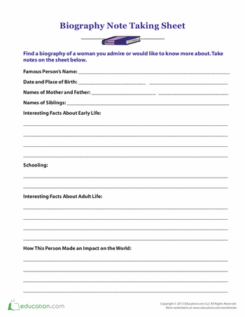 Note Taking Worksheet - worksheet