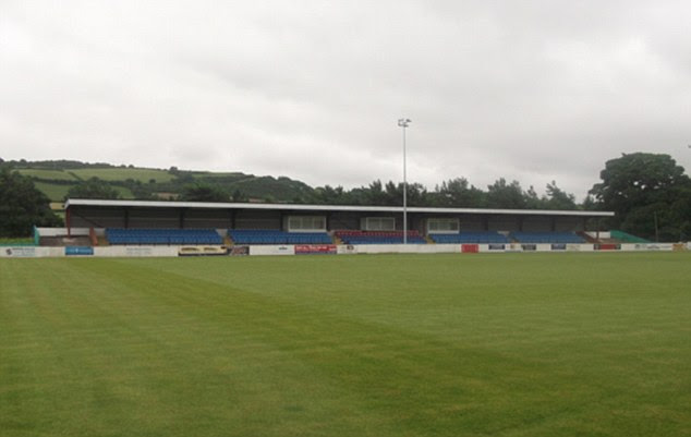 Abandoned: The fixture at Llanelian Road was called off when Colwyn Bay refused a replacement referee