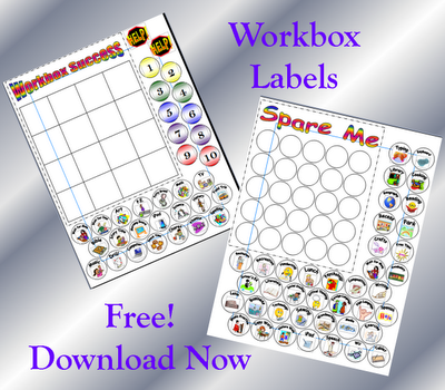Workbox labels to help you stay organized and to help your children know what's inside each drawer