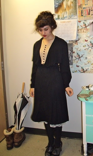 30s black dress FRONT