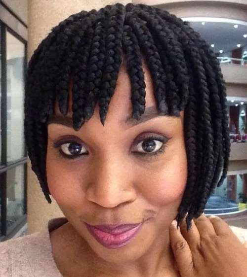 37 Short Braids Hairstyle For Round Face