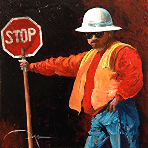 Slow Down, Big Guy! by Duke Windsor Acrylic ~ 10" x 10" Slow Down, Big Guy! by Duke Windsor Acrylic ~ 10" x 10"