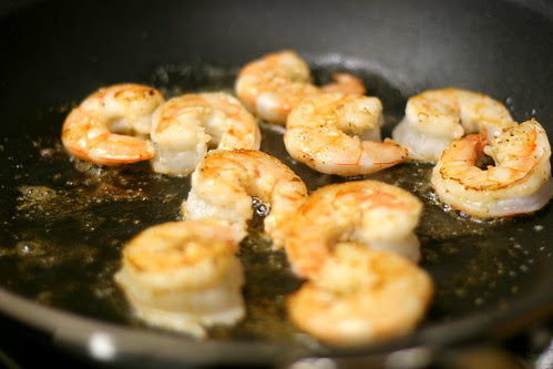 Pan Searing Shrimp