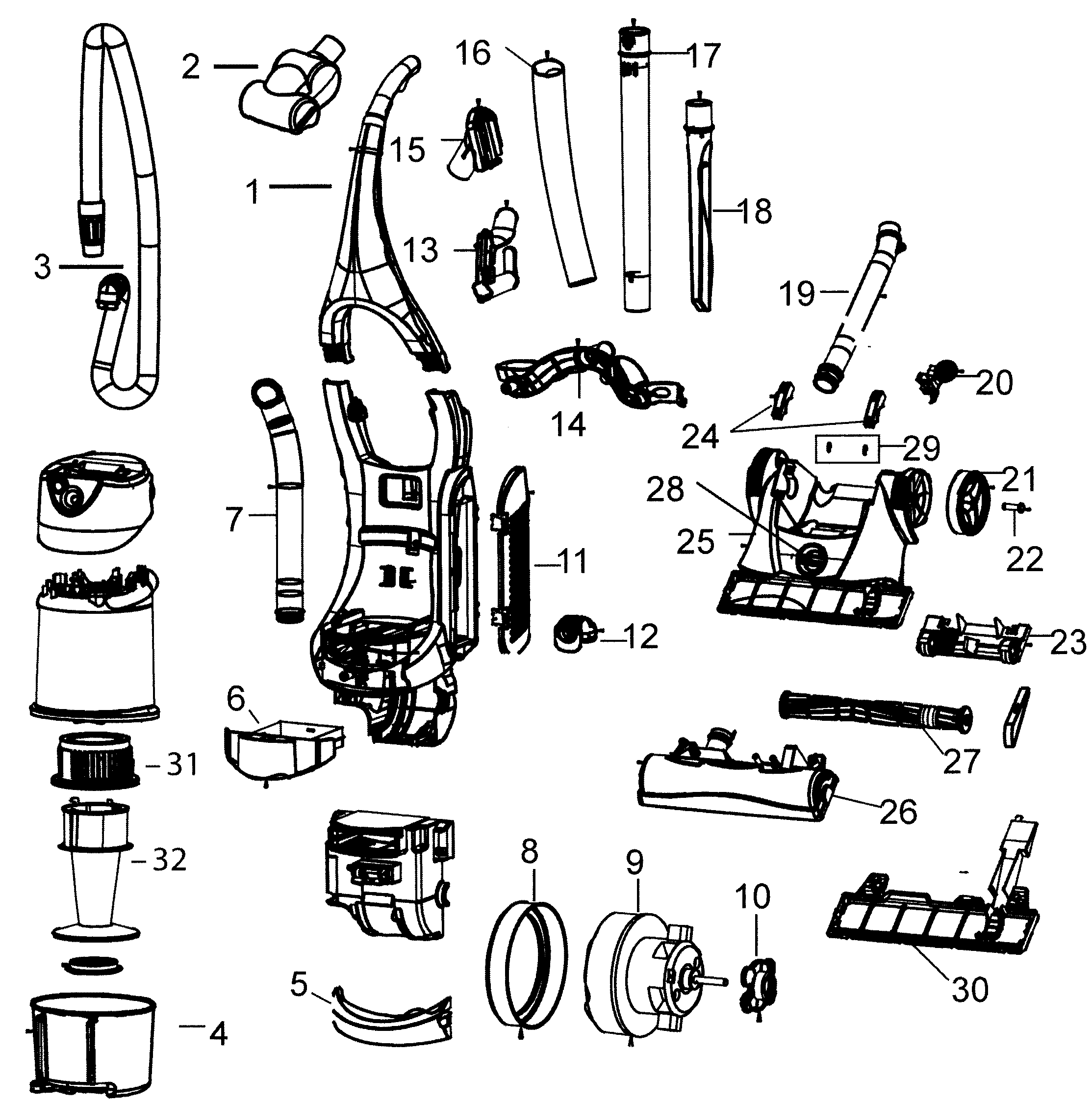 Detergente para material Bissell vacuum parts