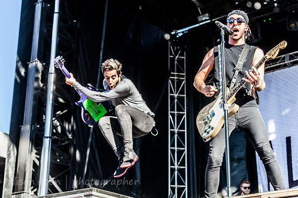 Alex Gaskarth, vocals and guitar, and Jack Barakat, guitar, All Time Low