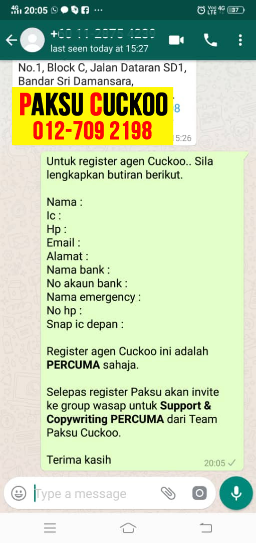 registration cara register dan daftar jadi agen cuckoo putrajaya jadi ejen cuckoo jadi agent cuckoo di wilayah persekutuan putrajaya