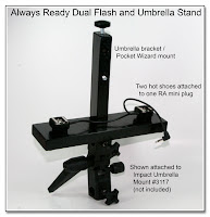 DF1040: Always Ready Dual Flash, PW and Umbrella Stand - Shown on Impact Tilting Umbrella Stand